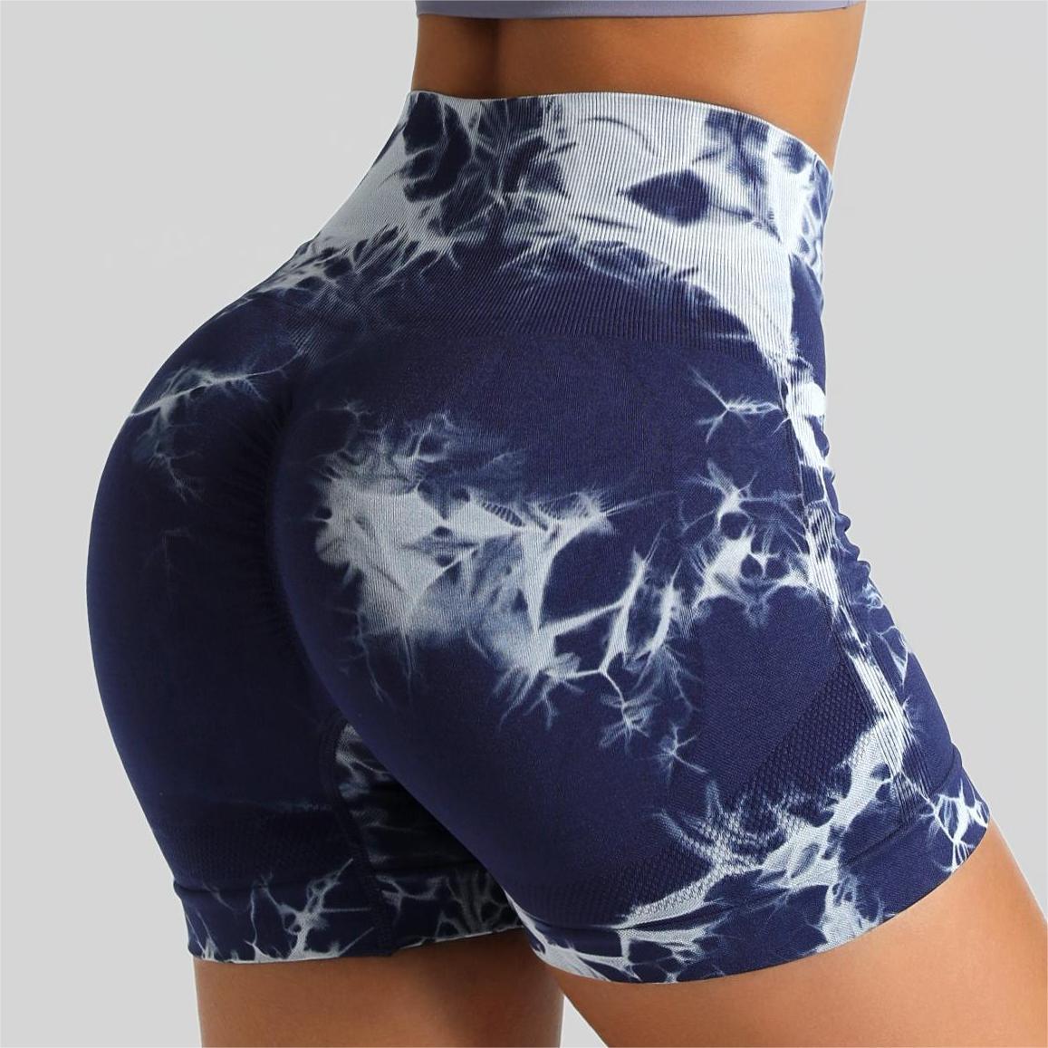 Seamless Tie-Dye High Waist Yoga Fitness Shorts