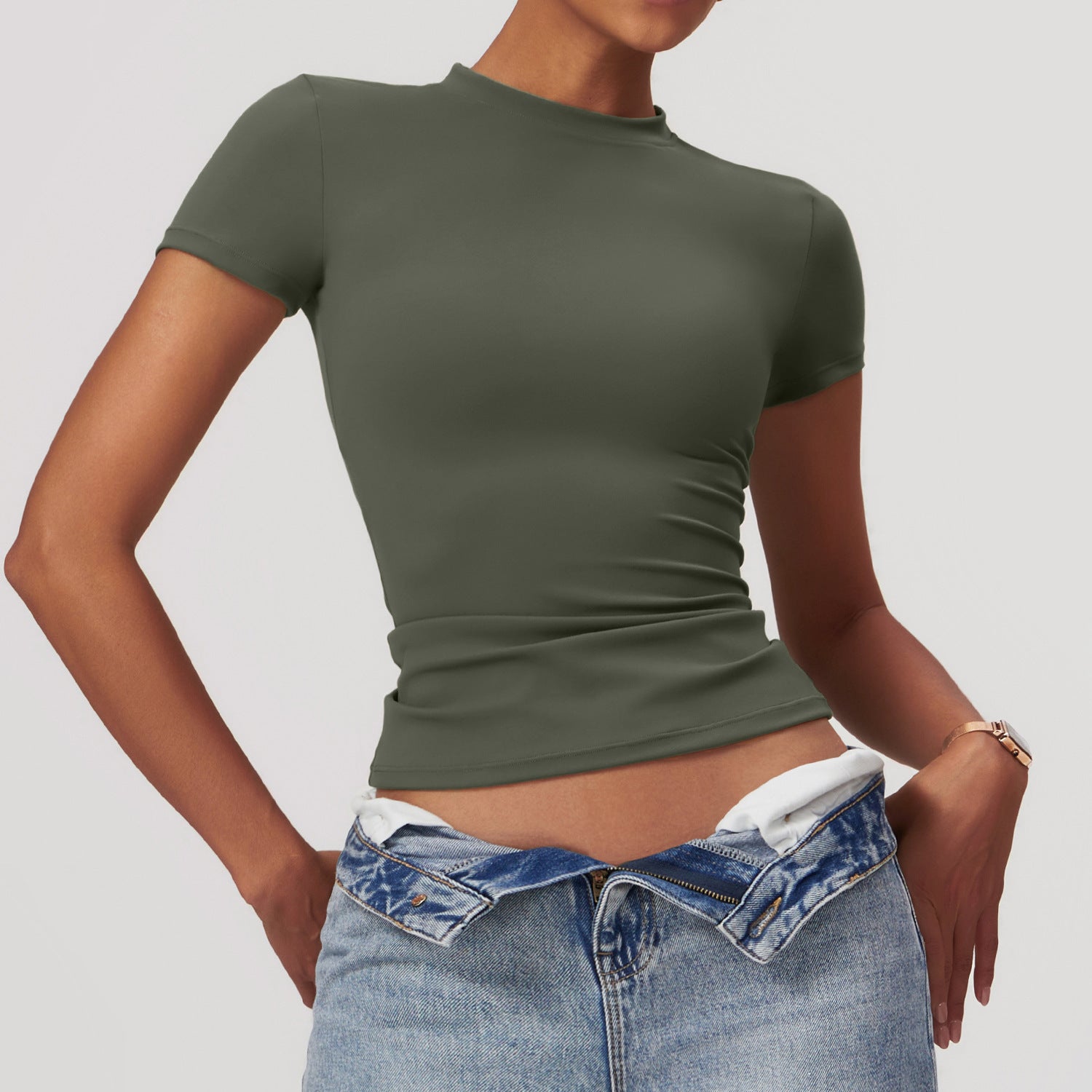 Womens Round Neck Sports Top