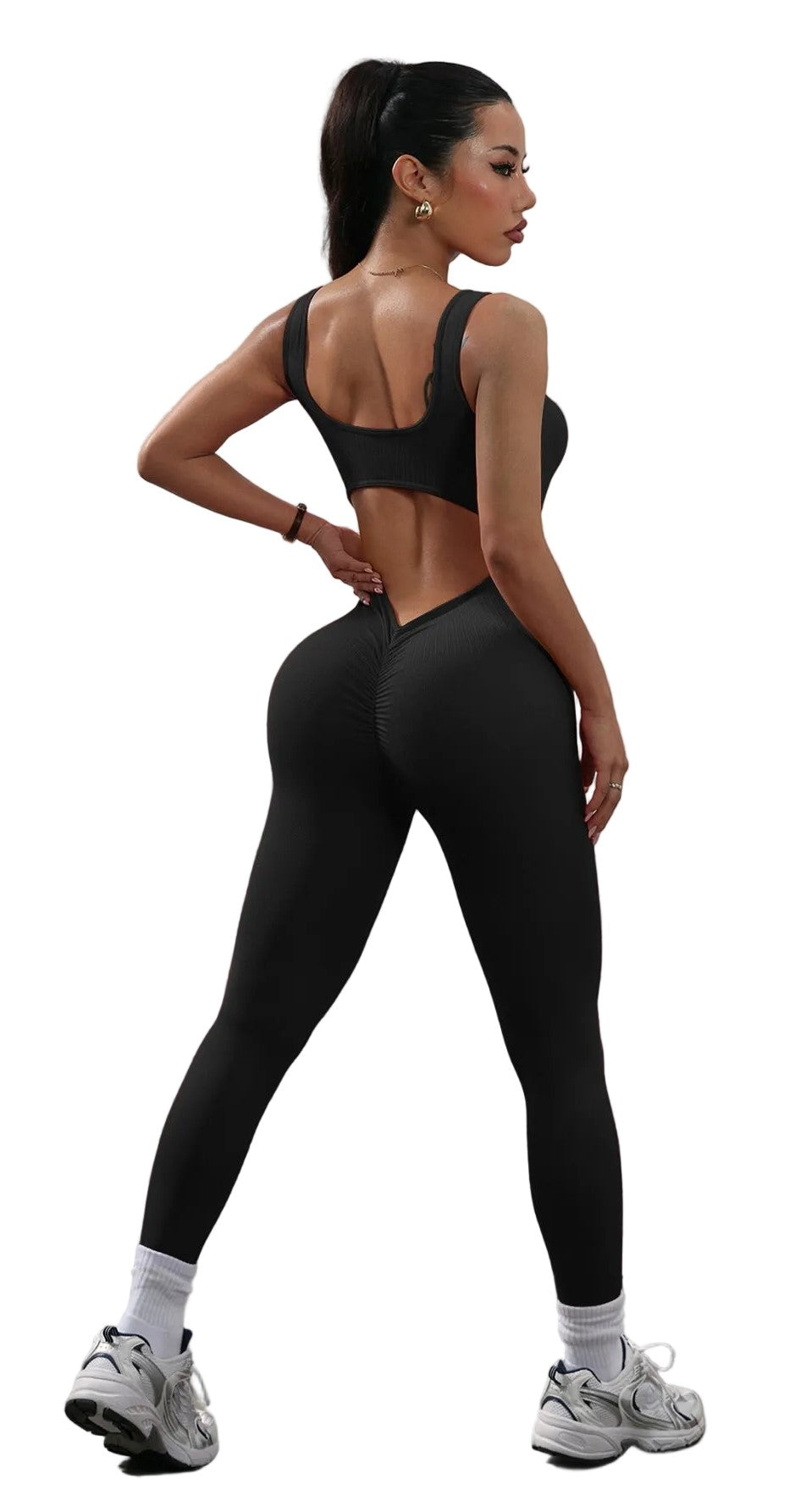 Womens High-Elastic Fitness Jumpsuit