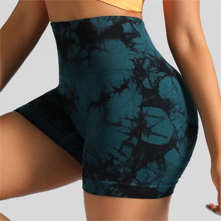 Seamless Tie-Dye High Waist Yoga Fitness Shorts