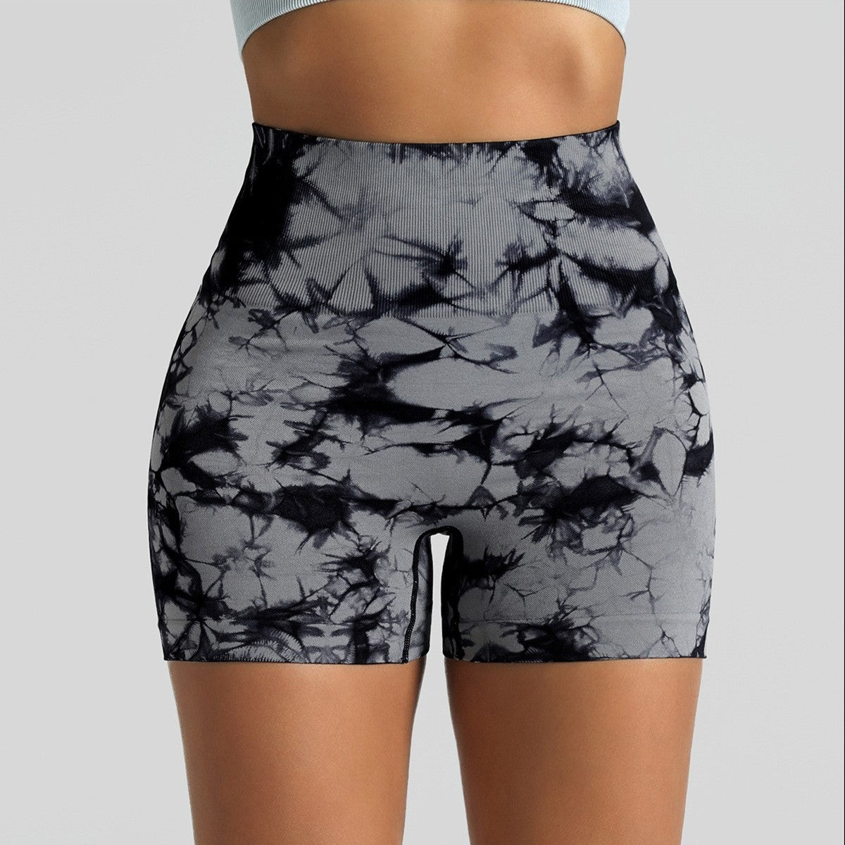 Seamless Tie-Dye High Waist Yoga Fitness Shorts