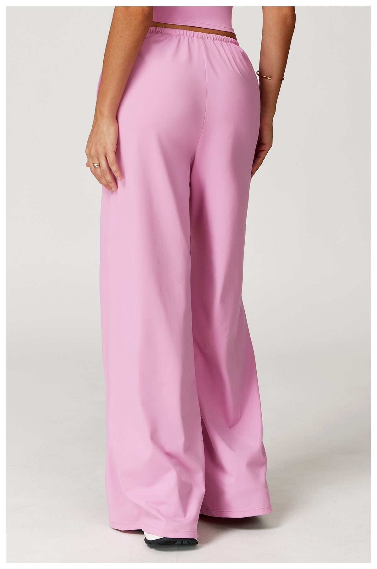 Elastic Drawstring Wide Leg Sports Pants