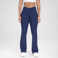 Womens Flared Yoga Pants with Cross Waist