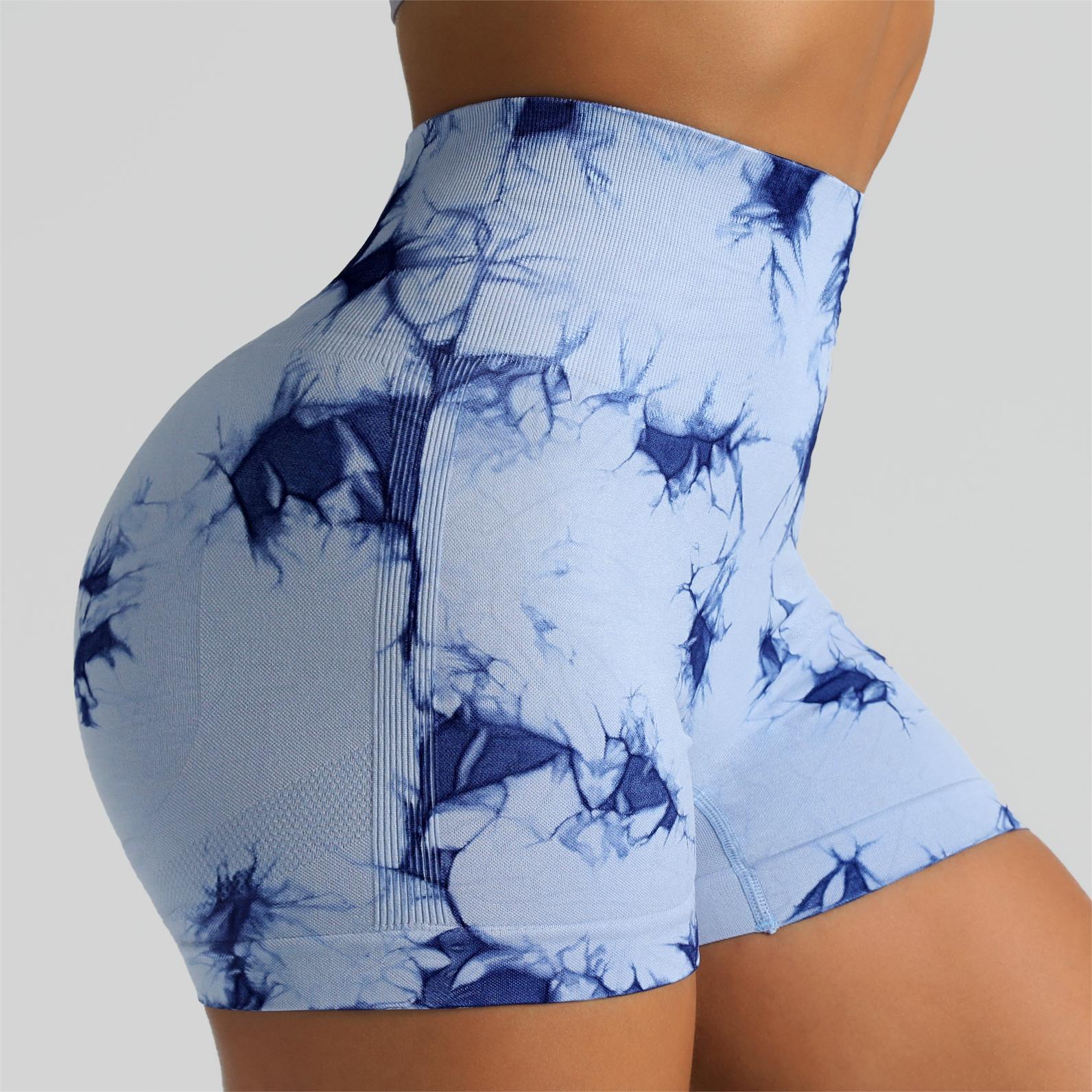 Seamless Tie-Dye High Waist Yoga Fitness Shorts