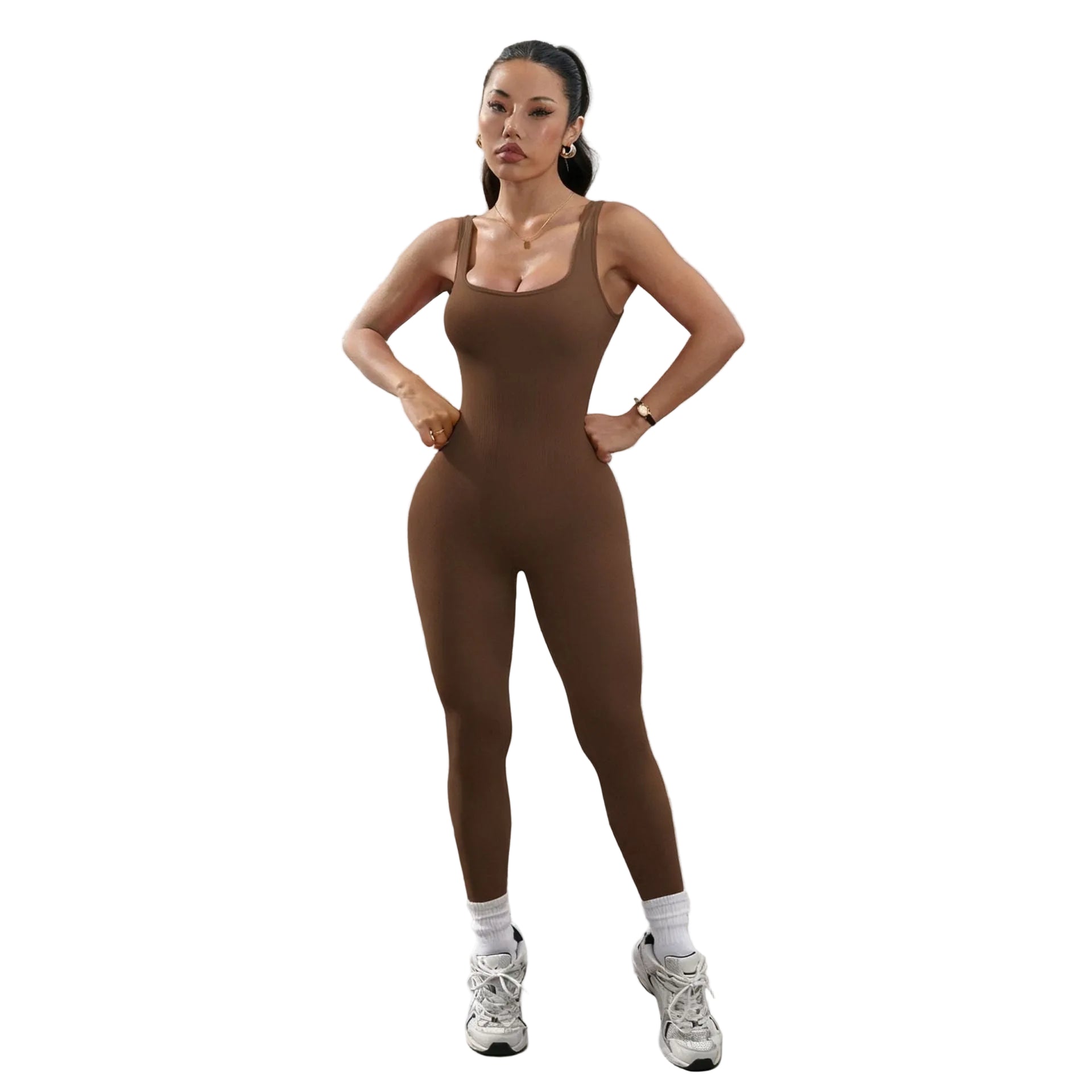Womens High-Elastic Fitness Jumpsuit