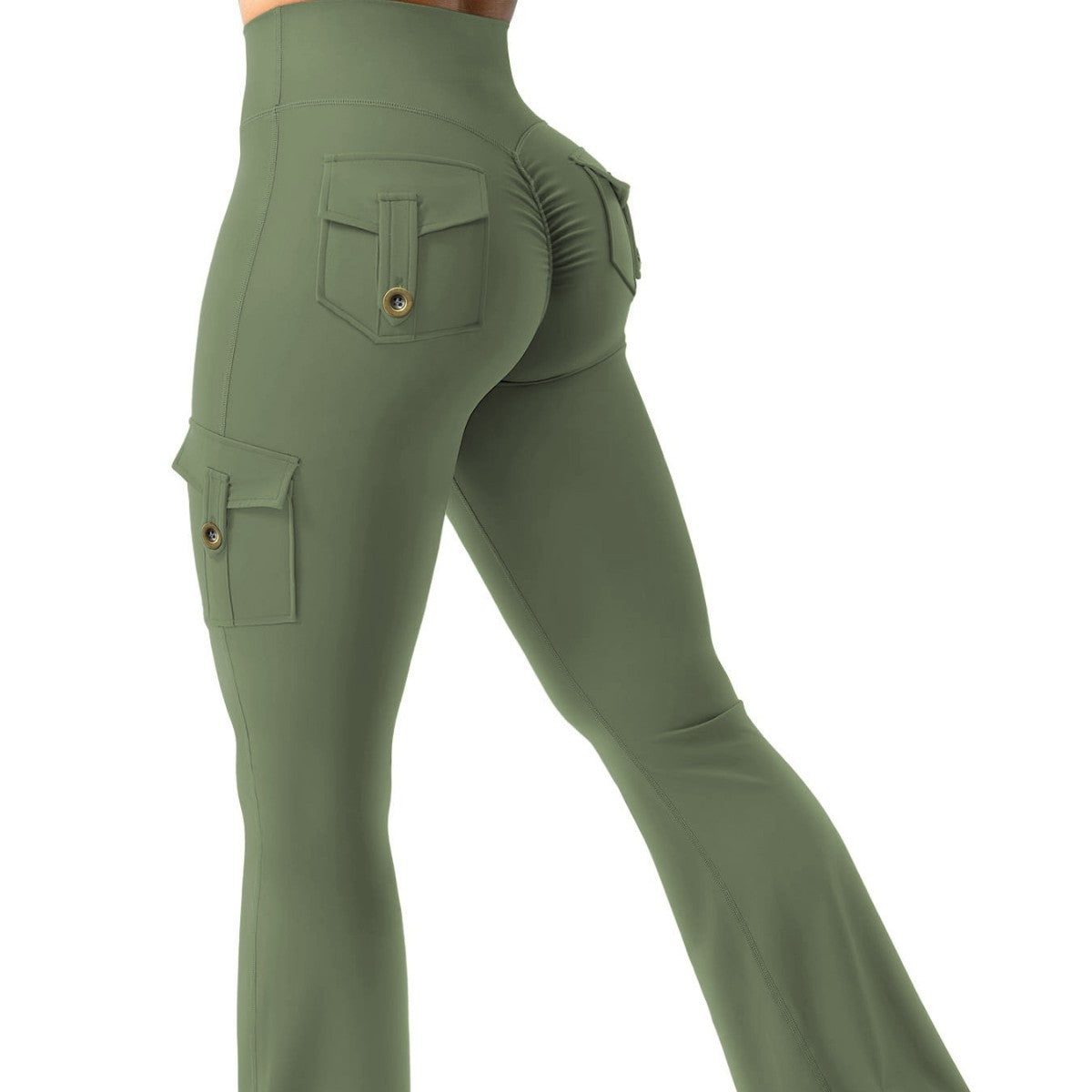 Cargo Pocket Flared Pants