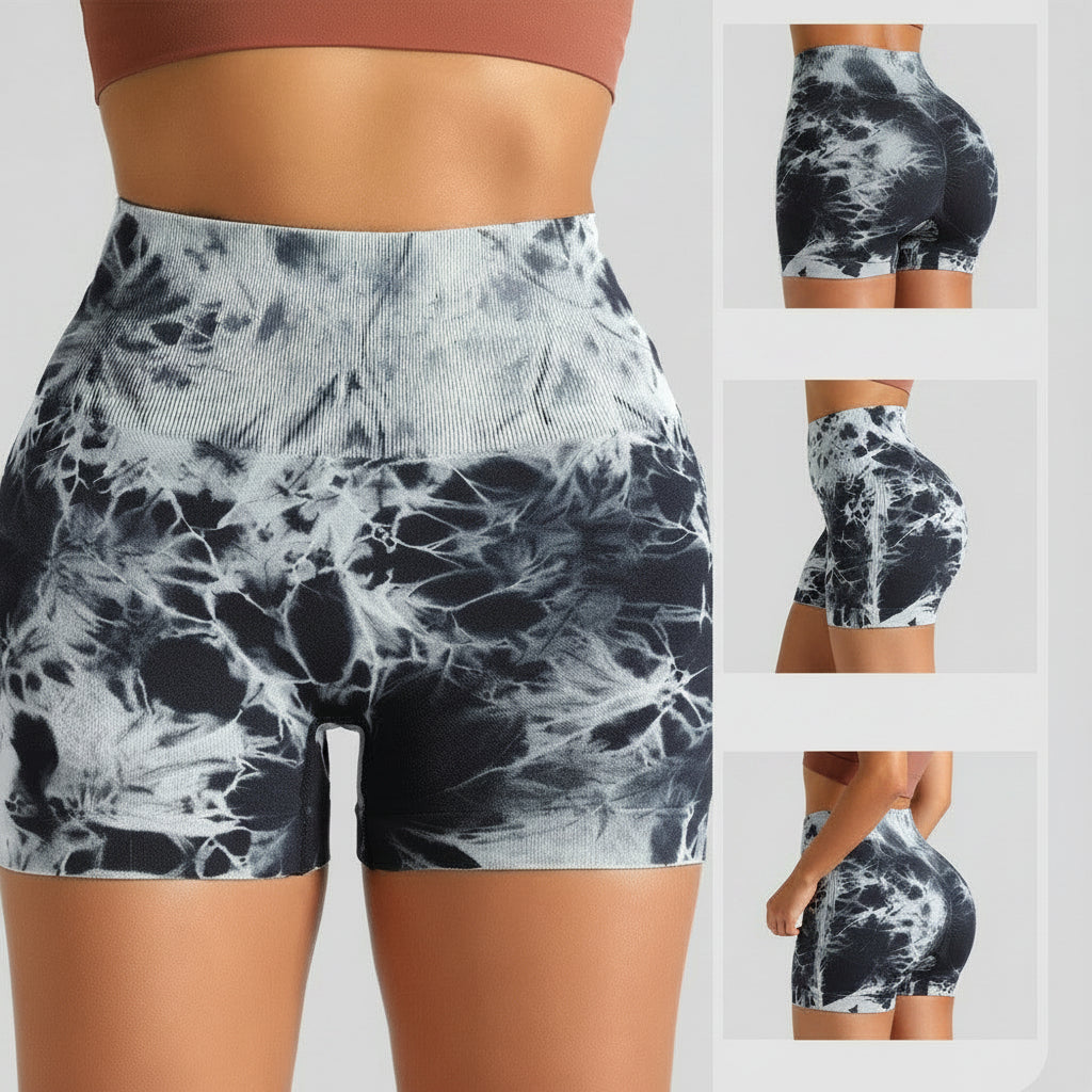Seamless Tie-Dye High Waist Yoga Fitness Shorts