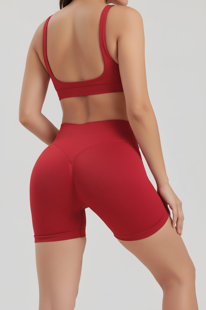 Womens High Waist Yoga Fitness Shorts
