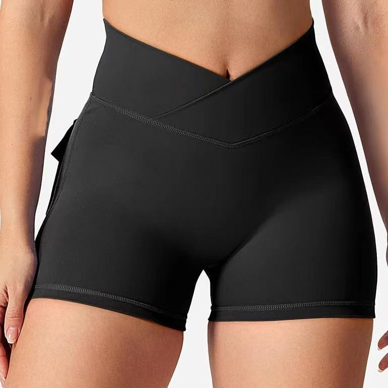 Women's High-Waist Fitness Yoga Shorts with Pocket