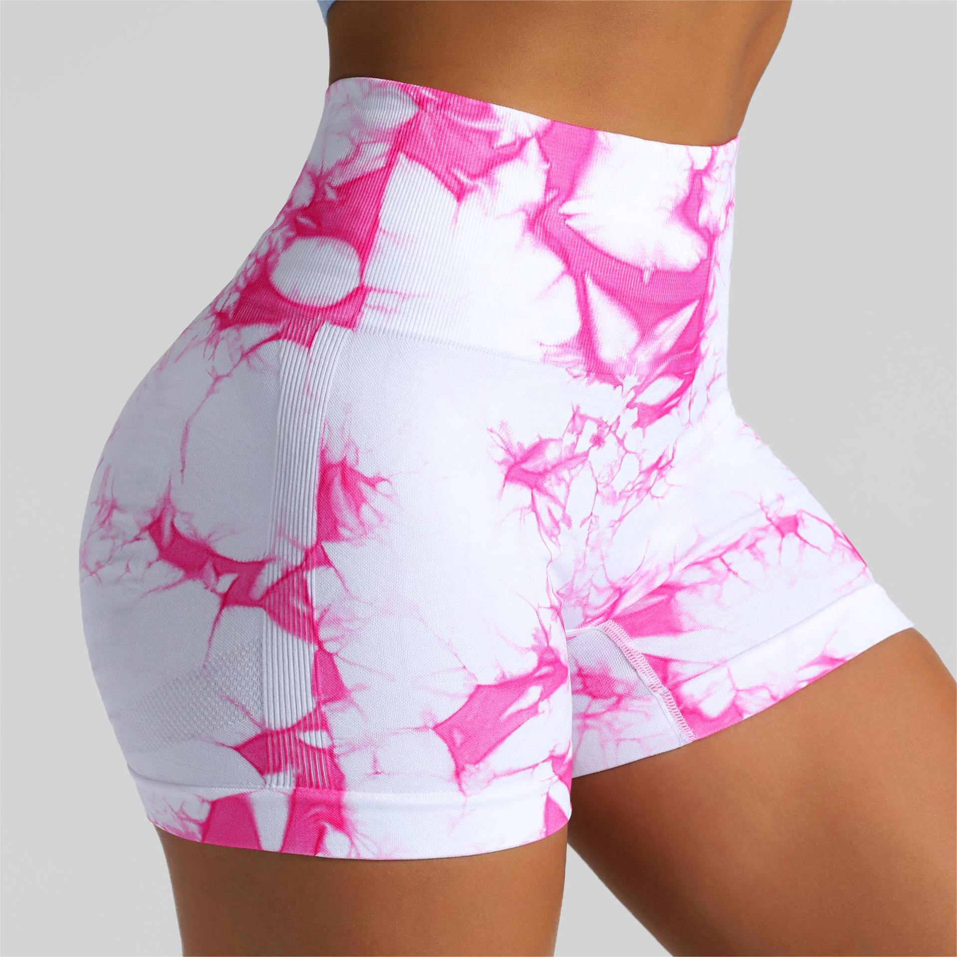 Seamless Tie-Dye High Waist Yoga Fitness Shorts