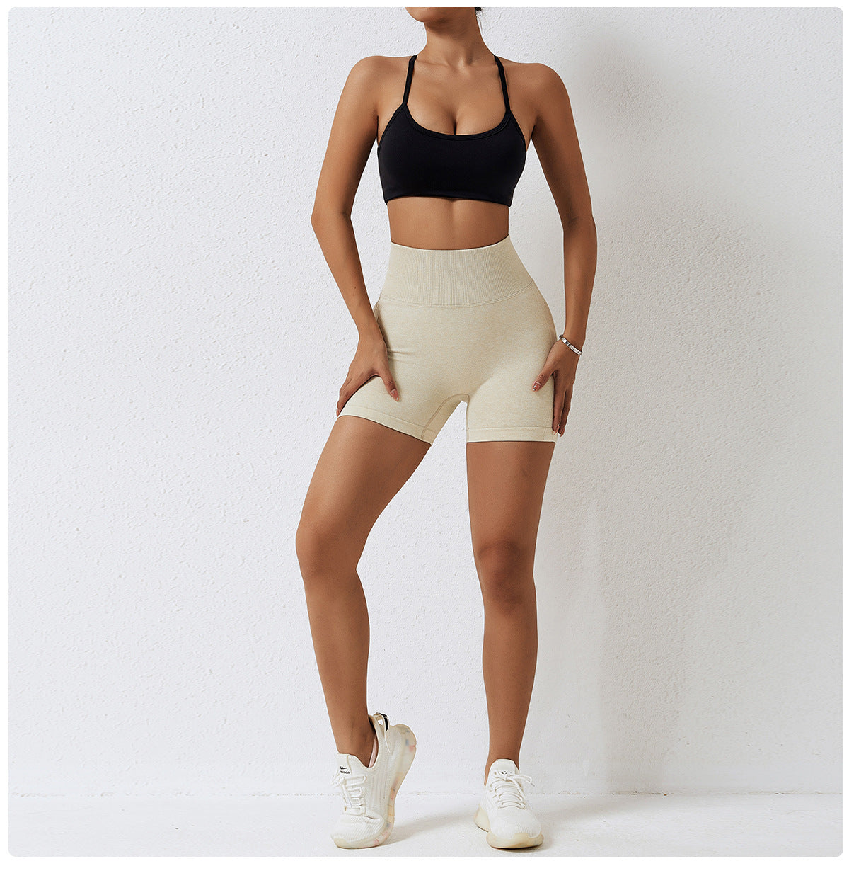 Womens Seamless High Waist Yoga Shorts