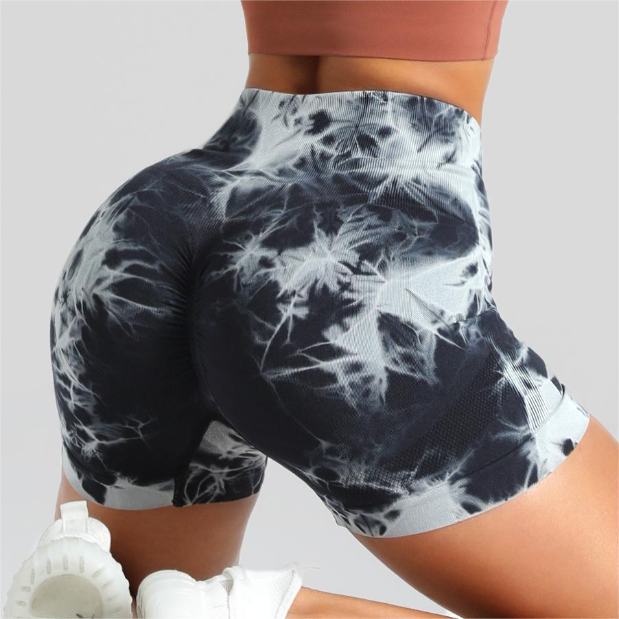 Seamless Tie-Dye High Waist Yoga Fitness Shorts