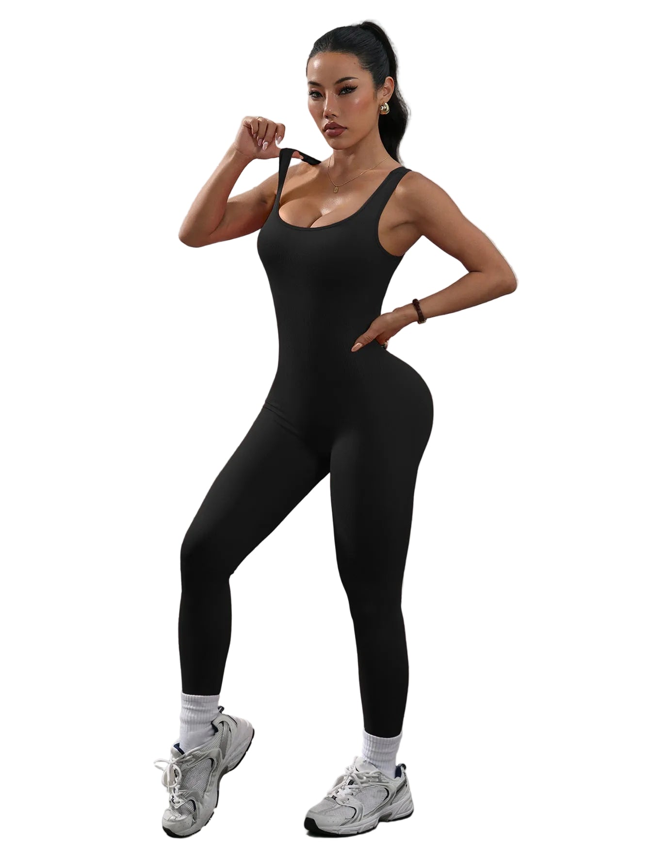 Womens High-Elastic Fitness Jumpsuit