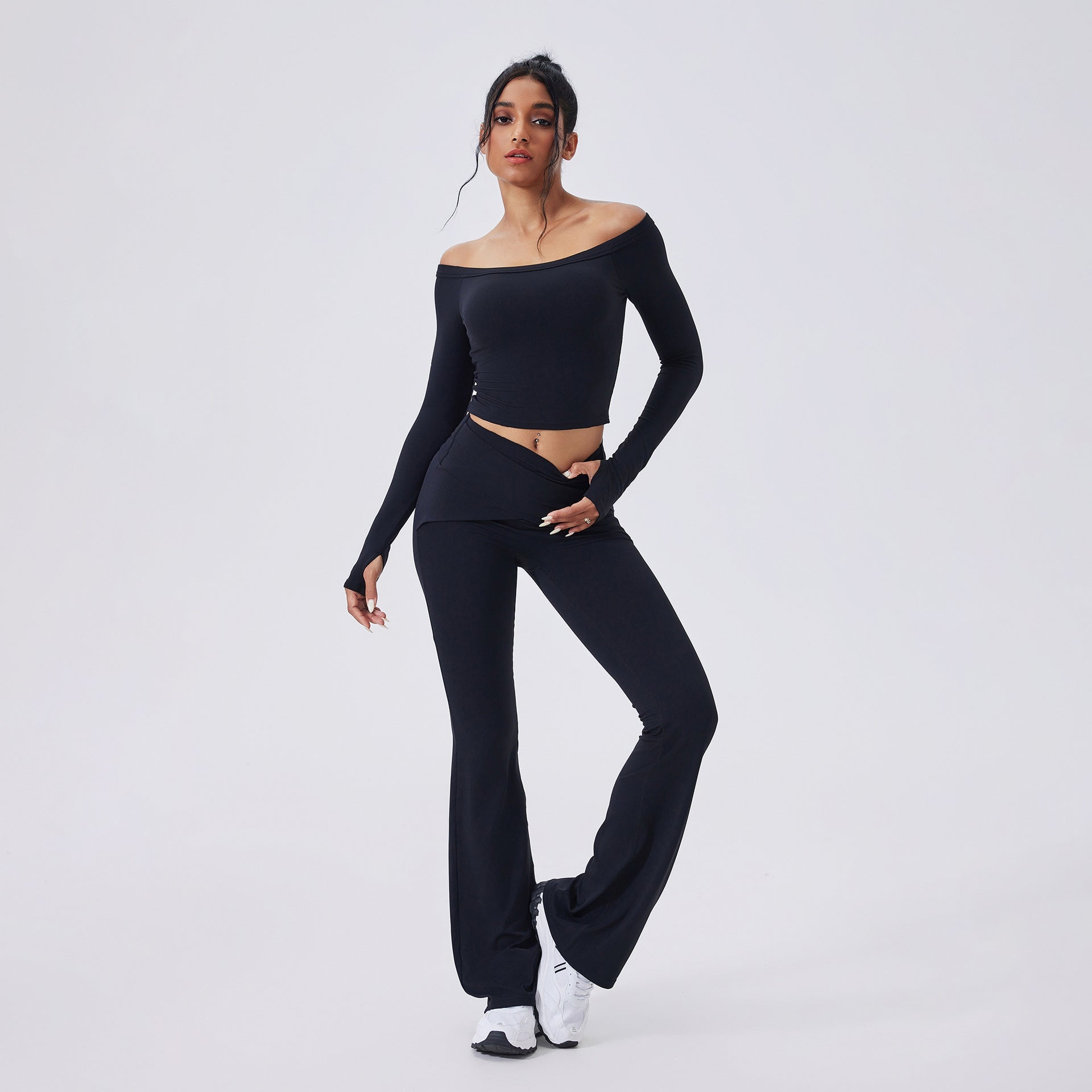 One-Shoulder High-Waist Quick-Dry Yoga Running Set