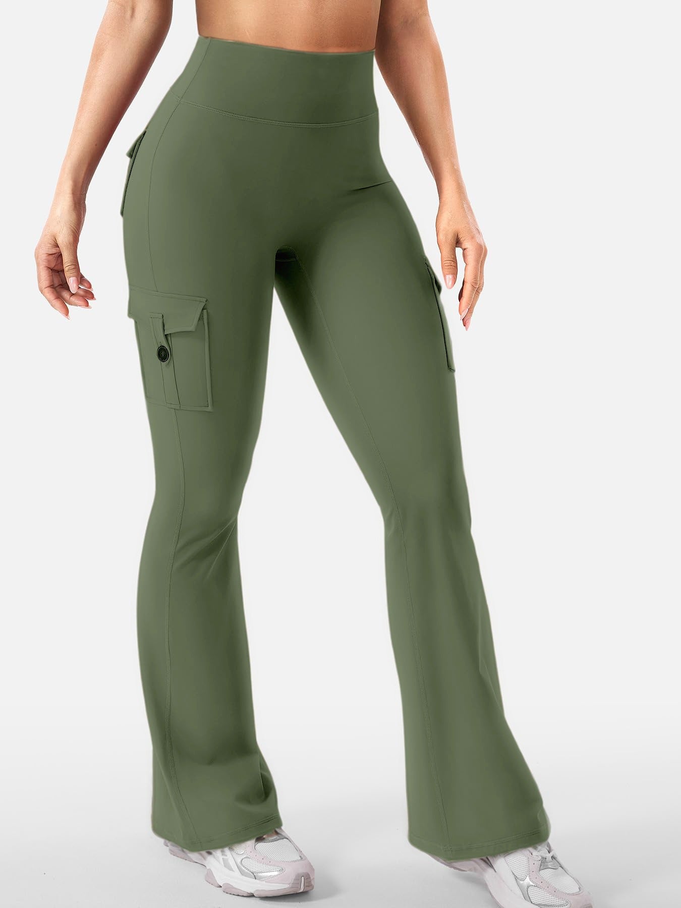 Cargo Pocket Flared Pants