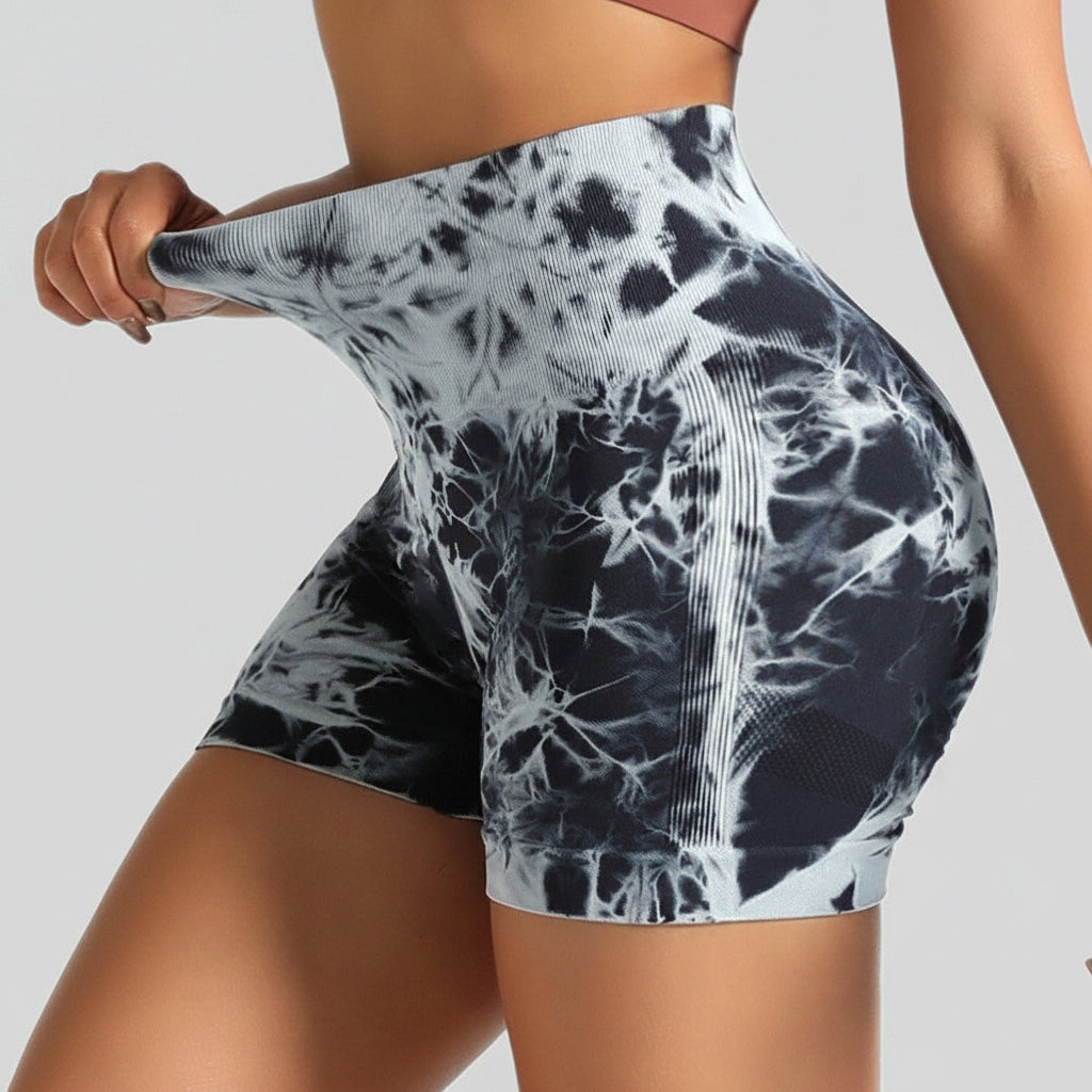Seamless Tie-Dye High Waist Yoga Fitness Shorts