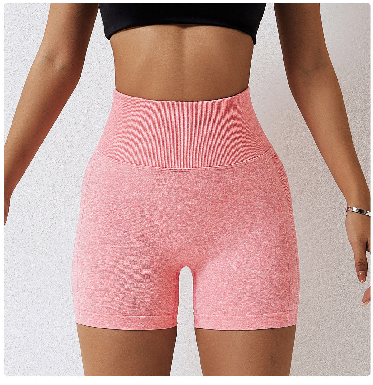 Womens Seamless High Waist Yoga Shorts