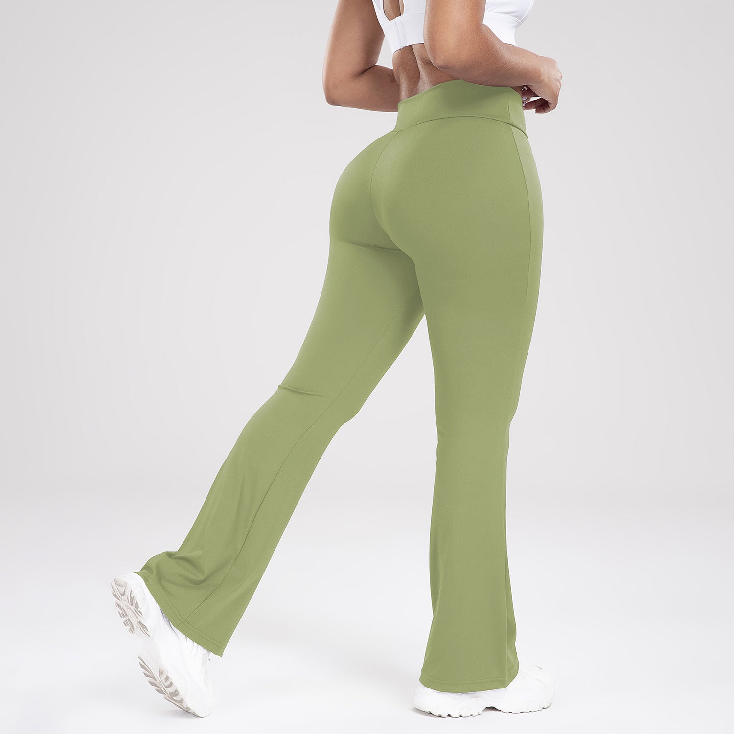 Womens Flared Yoga Pants with Cross Waist